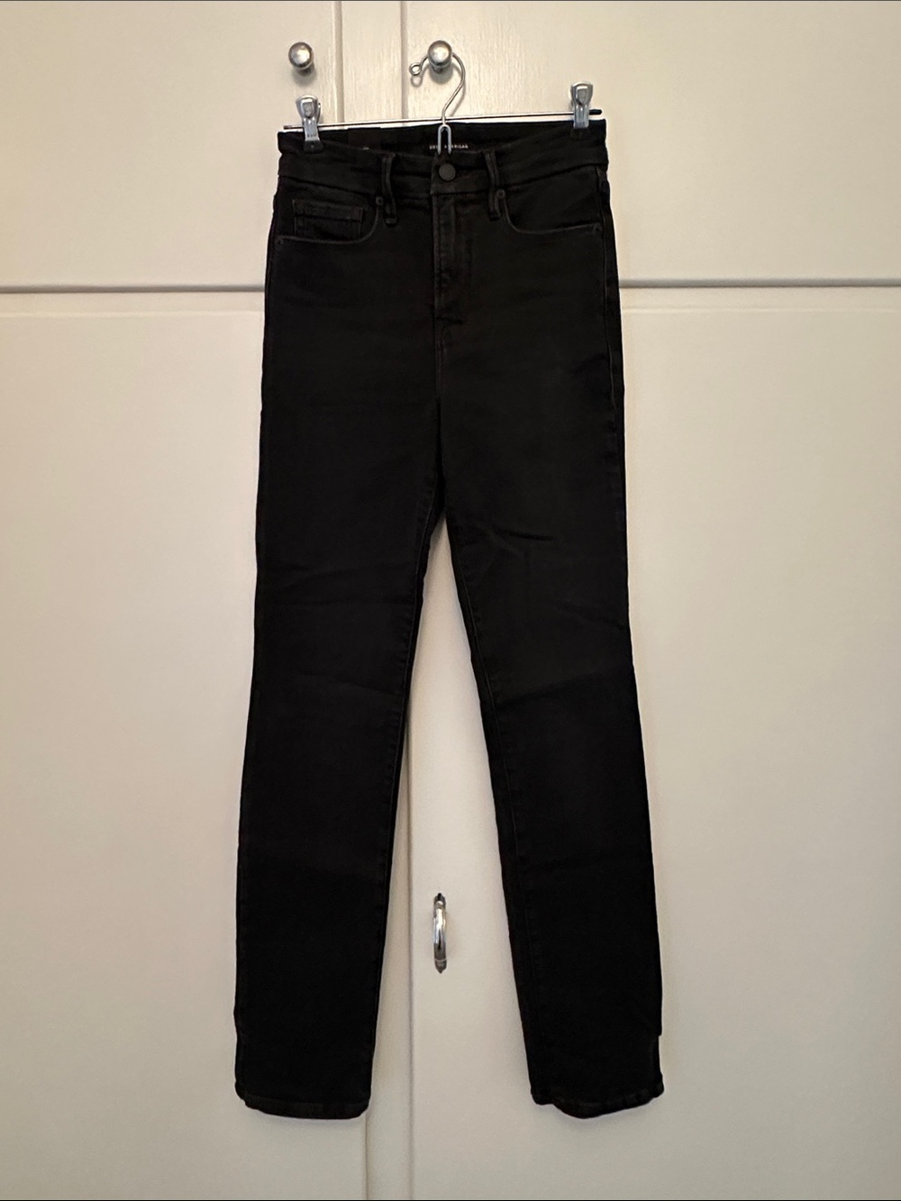 NEW Good American Black Straight Leg Jeans Denim
